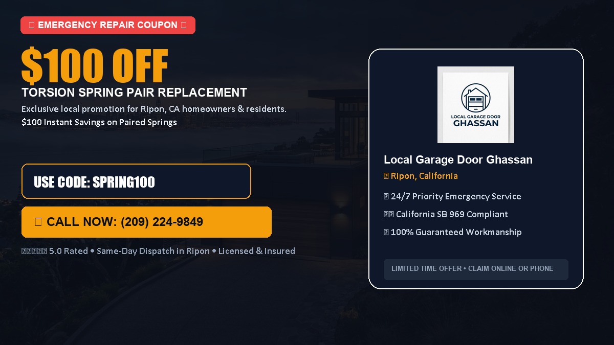 $100 OFF Heavy-Duty Torsion Spring Pair Replacement in Ripon, CA