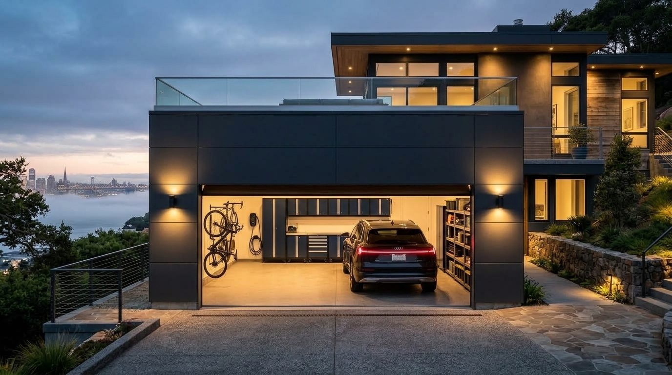Local Garage Door Ghassan Garage Door Gliding Open Revealing Warm Illuminated Interior